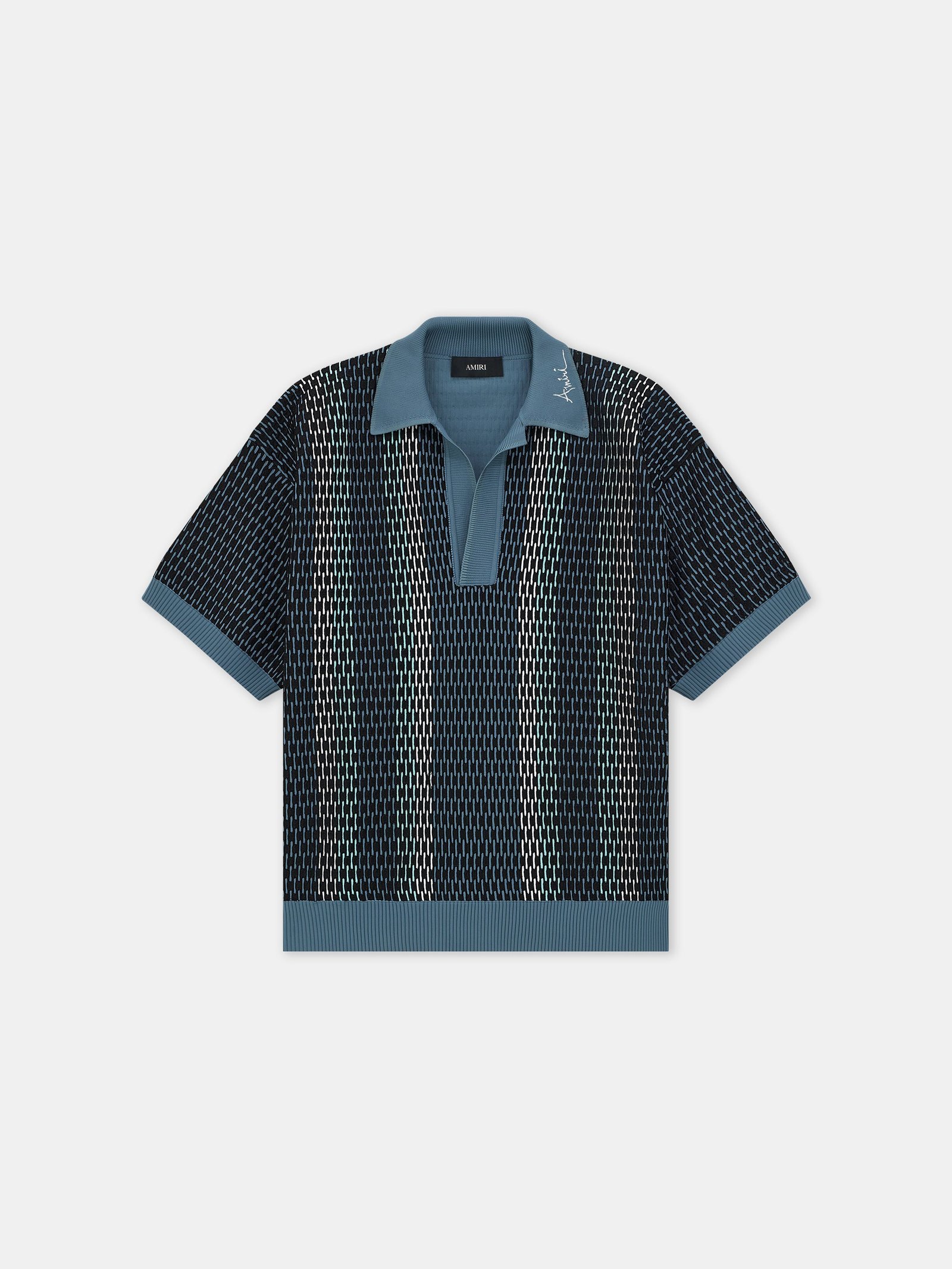 STRIPED POLO - Blue