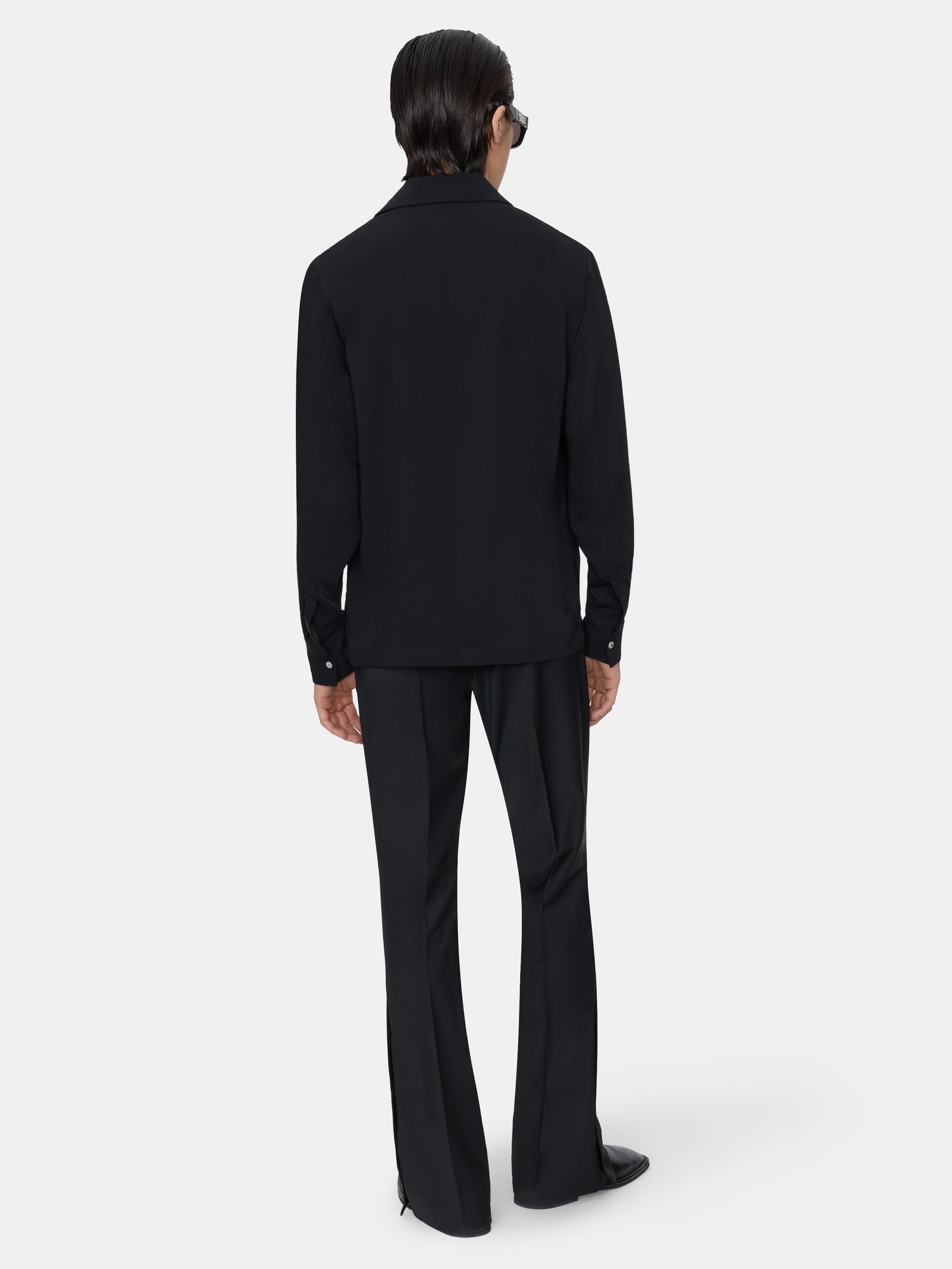 ROUND POCKET DRESS SHIRT - Black - Image 4