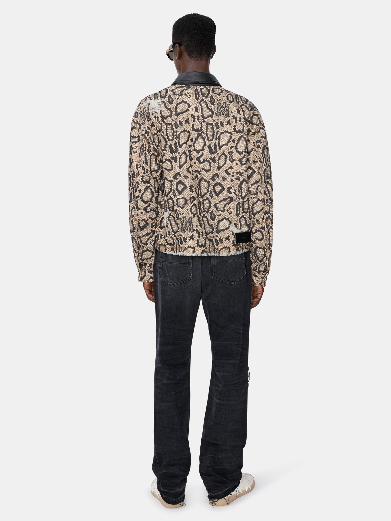 SNAKE DENIM WORK JACKET - Sand - Image 4