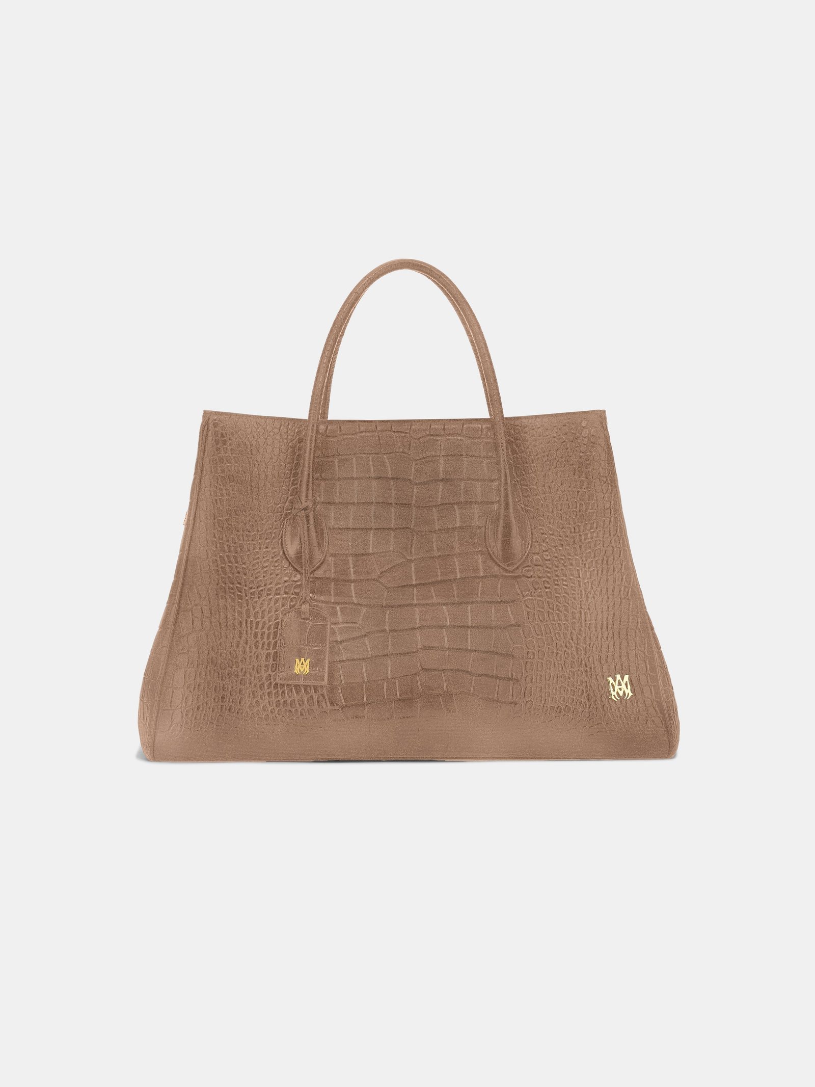 SUEDE CROC HONEY 50 TOTE - Dark Brown