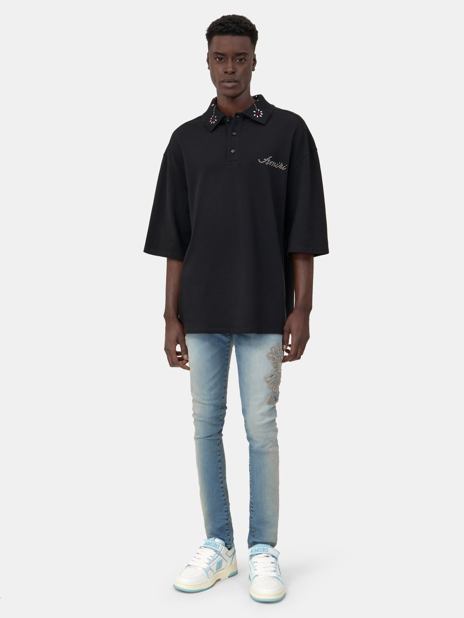 MA QUAD APPLIQUE SKINNY JEAN - Dust Indigo - Image 2