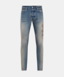 MA QUAD APPLIQUE SKINNY JEAN - Dust Indigo