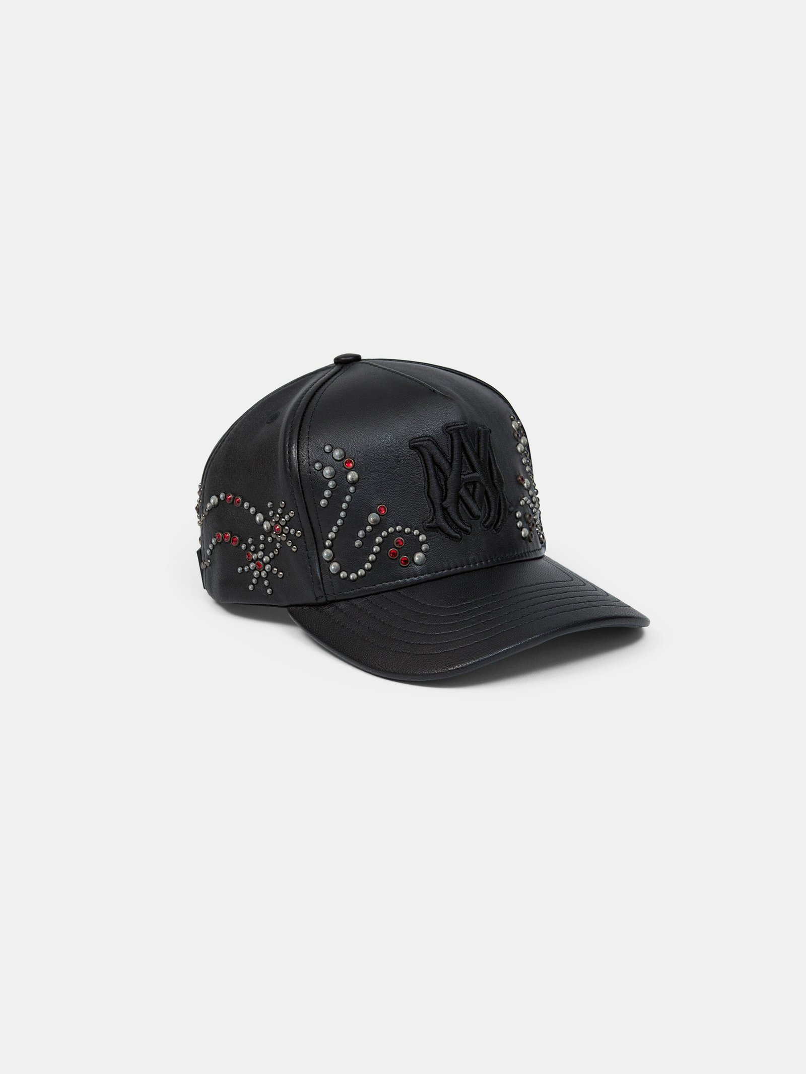 MA STUD LEATHER HAT - Black - Image 2