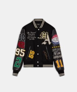 VARSITY PATCH JACKET - Black
