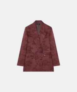 WOMEN - WOMEN'S FLORAL DOUBLE-BREASTED BLAZER - Tobacco