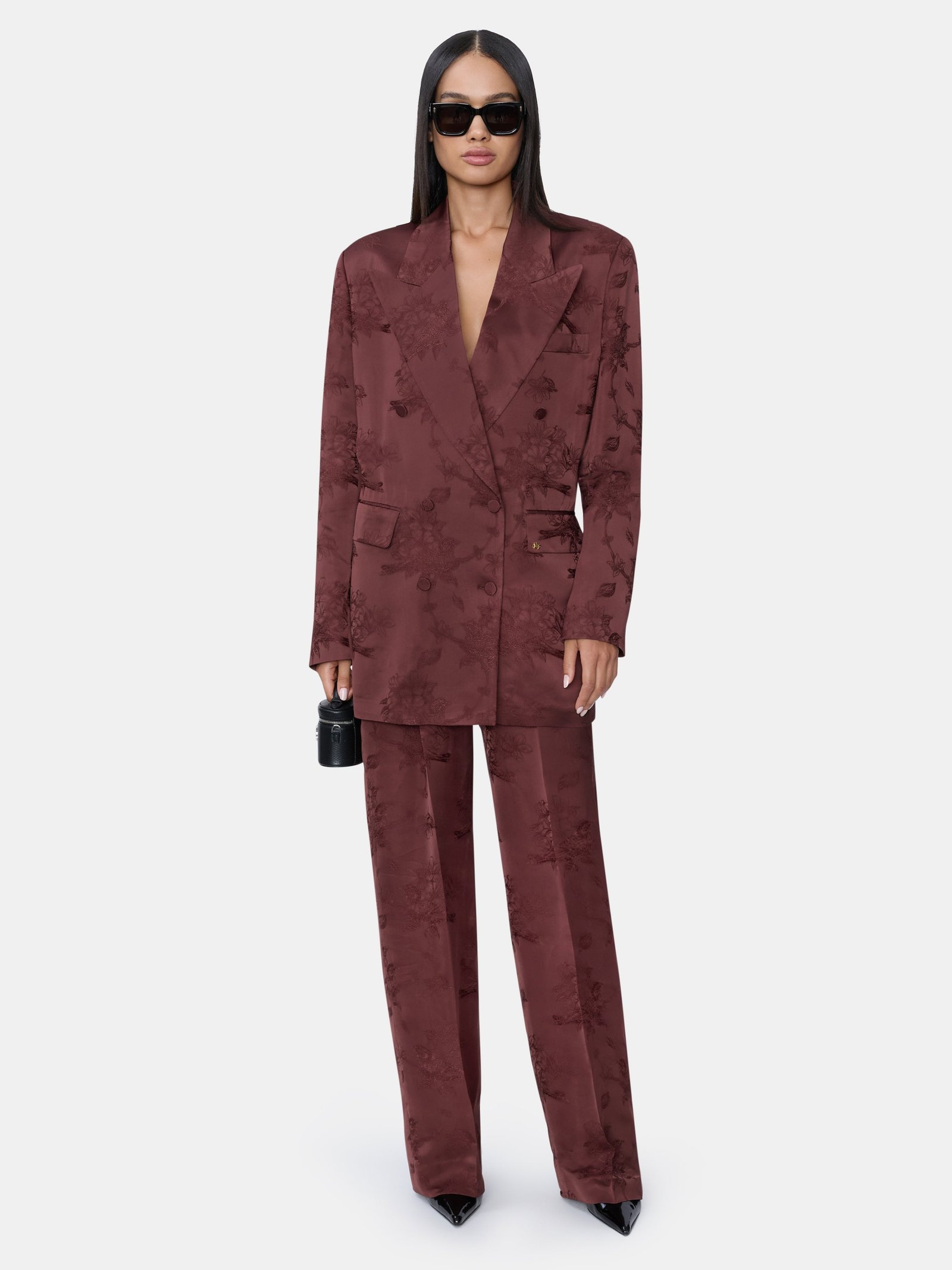 WOMEN - WOMEN'S FLORAL DOUBLE PLEATED PANT - Tobacco - Image 2