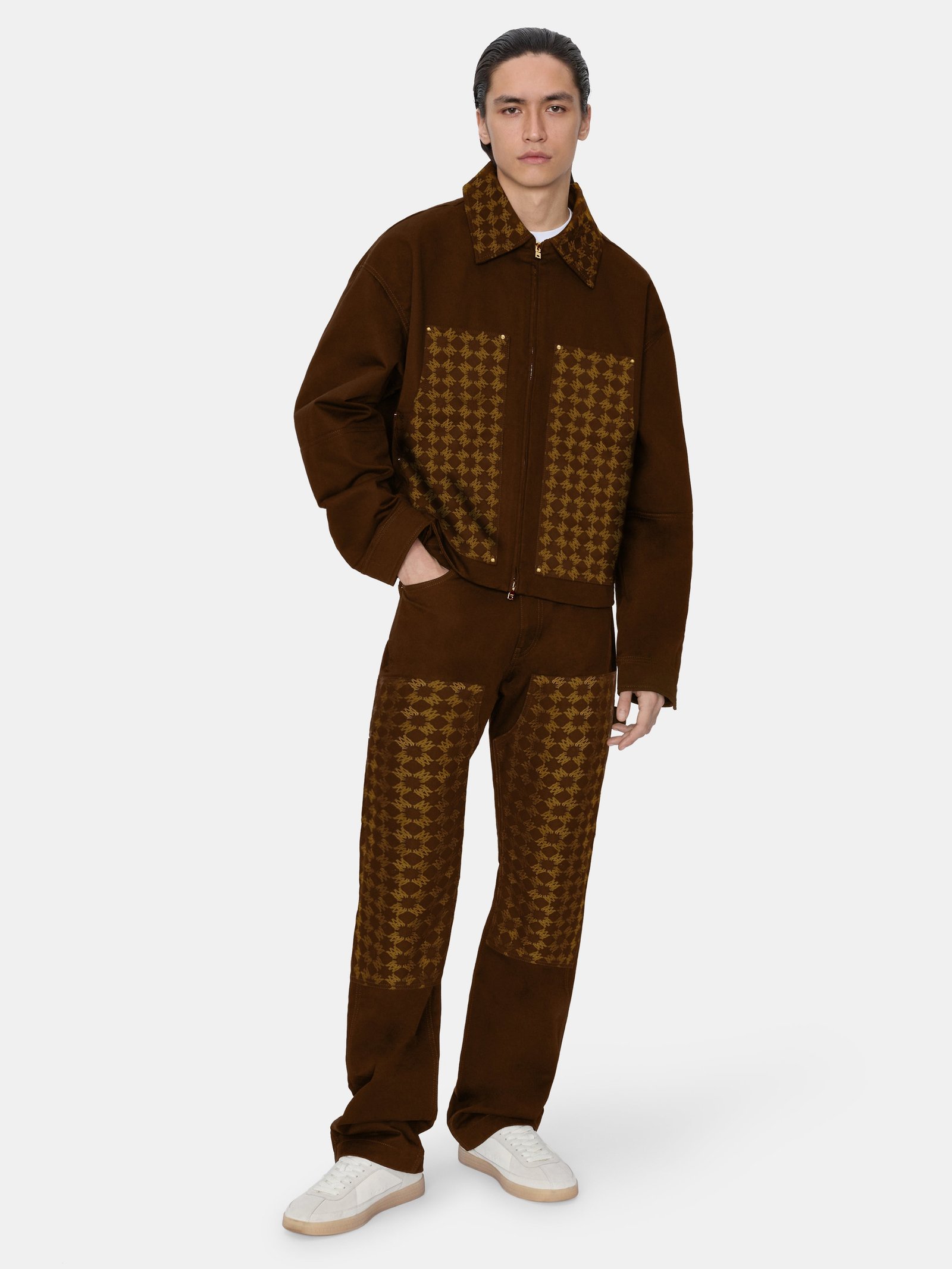 MA QUAD JACQUARD WORK JACKET - Dark Brown - Image 2