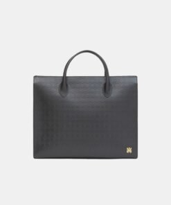 MA QUAD LEATHER SMALL TOTE - Black