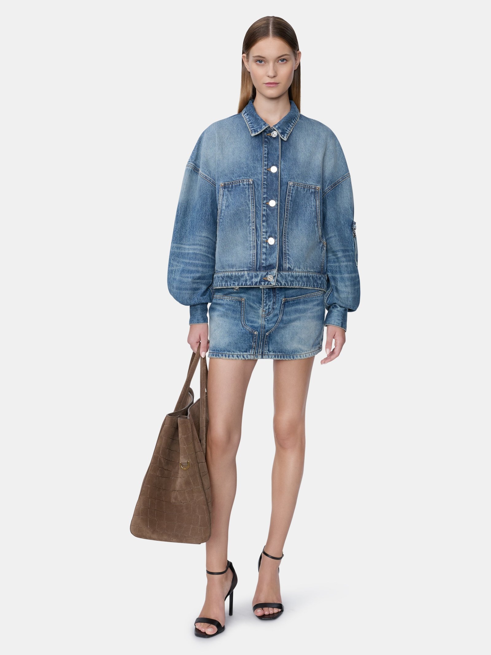 WOMEN - WOMEN'S DENIM CARPENTER MINI SKIRT - Classic Antique Indigo - Image 2