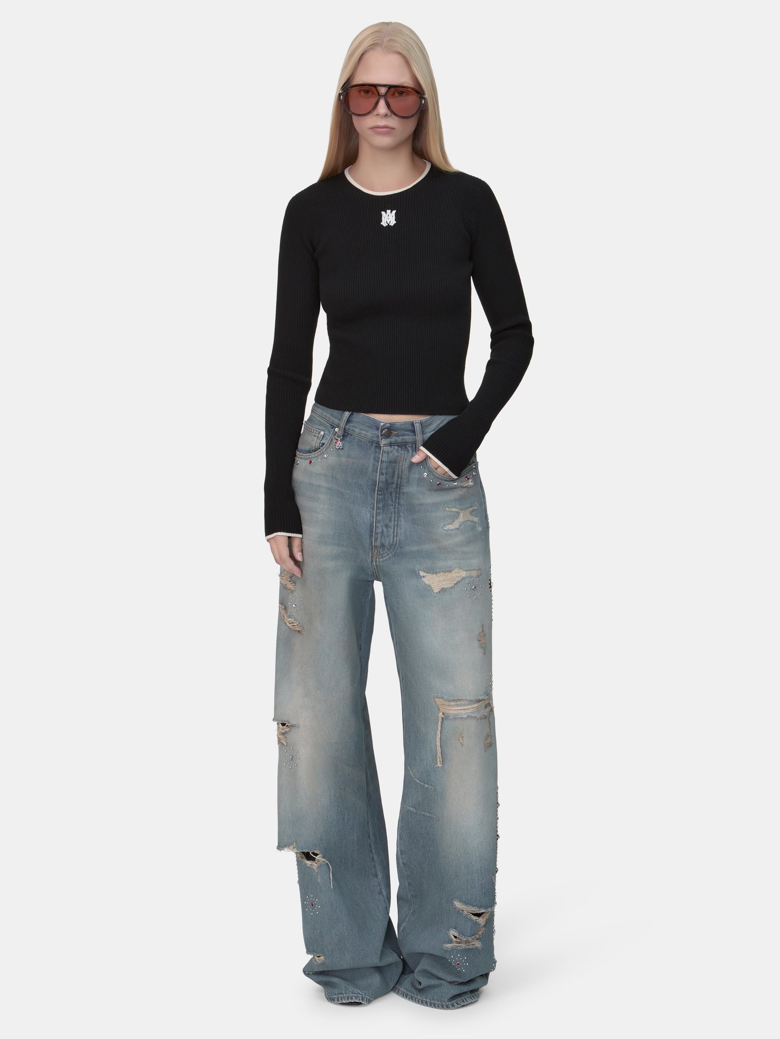 WOMEN - WOMEN'S BONES STUDDED JEAN - DRIFTWOOD BLUE - Image 2