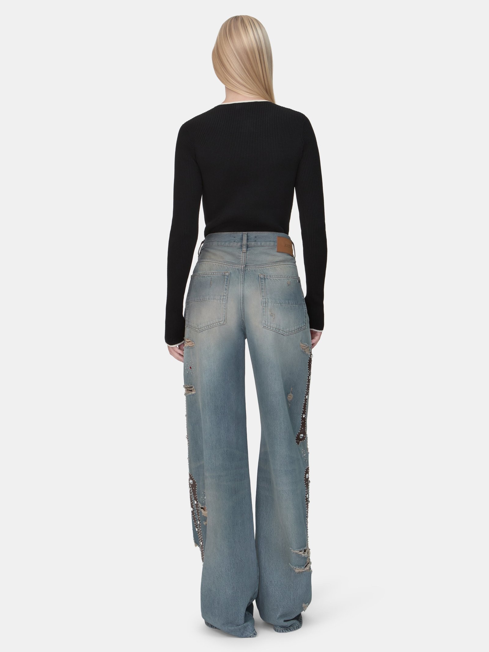WOMEN - WOMEN'S BONES STUDDED JEAN - DRIFTWOOD BLUE - Image 4