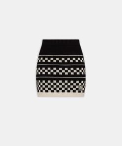 WOMEN - WOMEN'S CHECKERED MESH SKIRT - Black