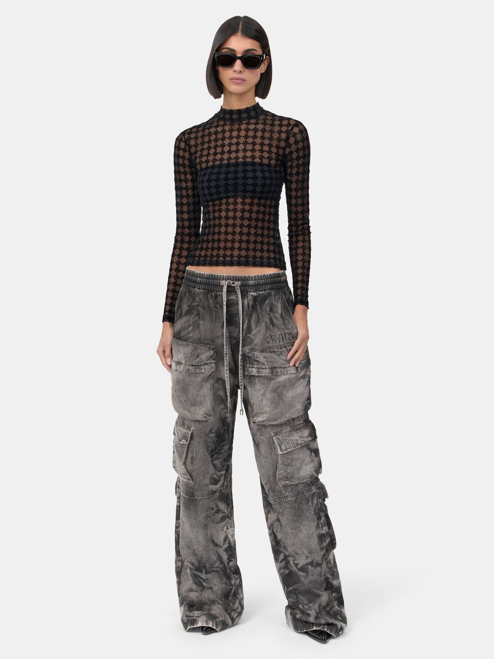 WOMEN - WOMEN'S MA QUAD FLOCKED TOP - Black - Image 2