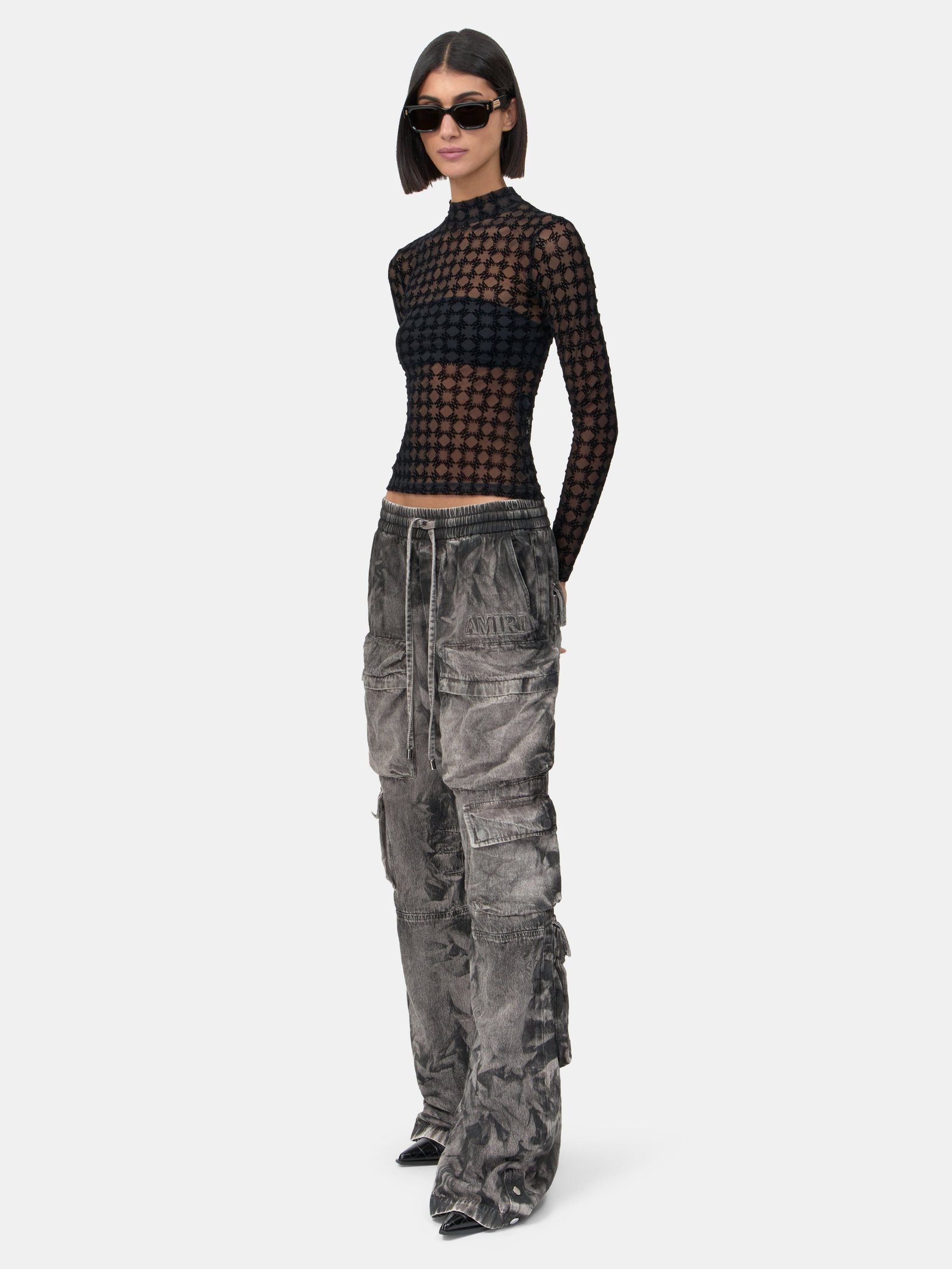 WOMEN - WOMEN'S MA QUAD FLOCKED TOP - Black - Image 3