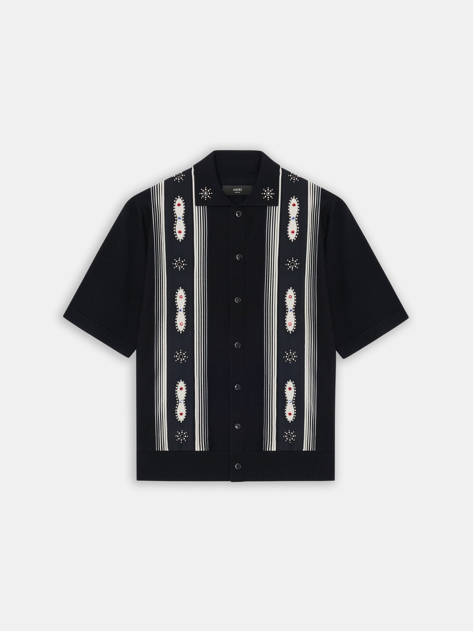 STUD STRIPE SHIRT - Black