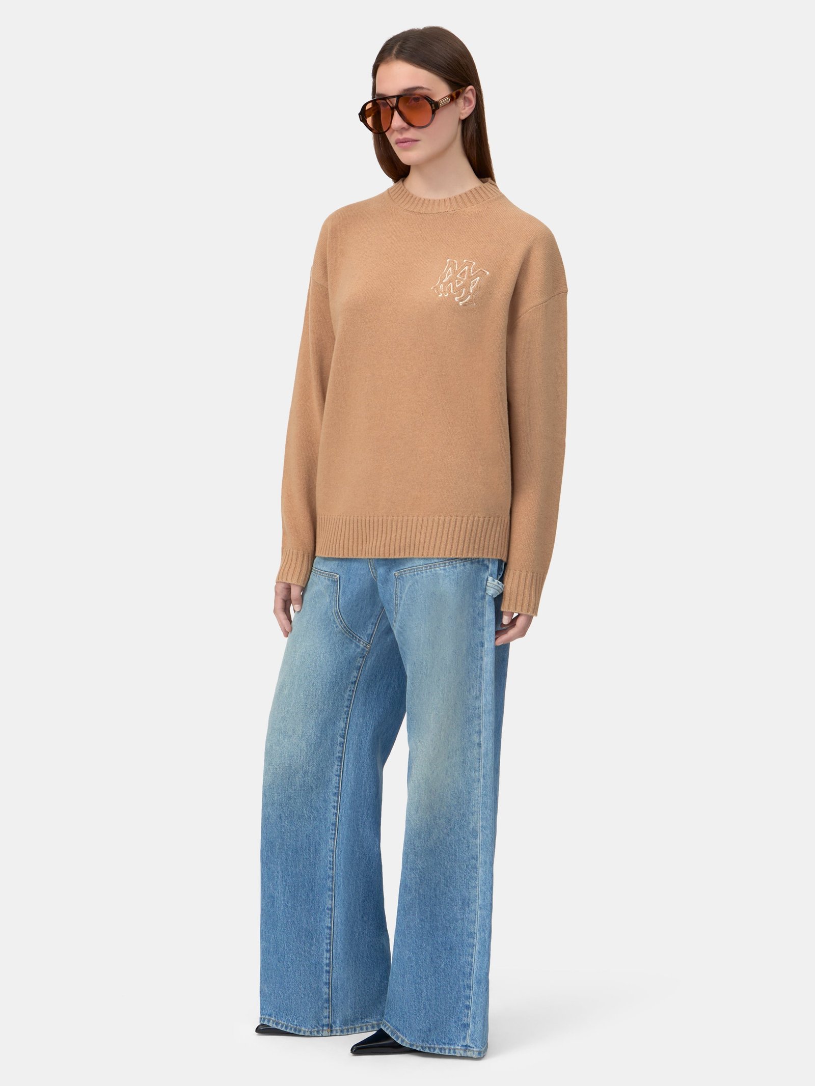 WOMEN - WOMEN'S MA APPLIQUE SWEATER - Dark Ginger - Image 4