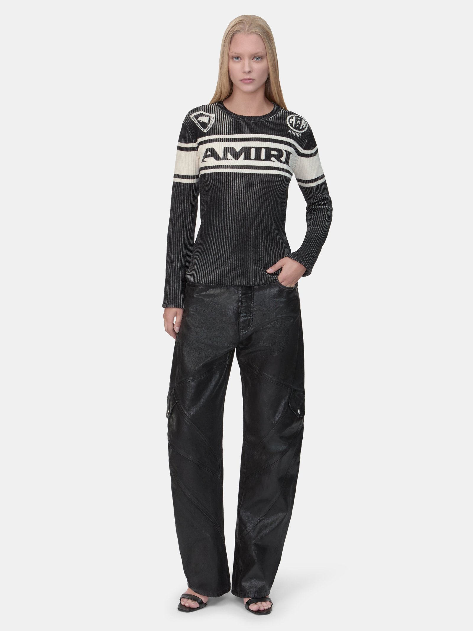 WOMEN - WOMEN'S AMIRI SPORT LONG SLEEVE TEE - Black - Image 2