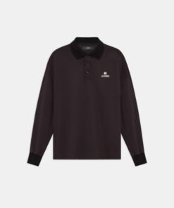 MA OVERSIZED LONG SLEEVE POLO - Black