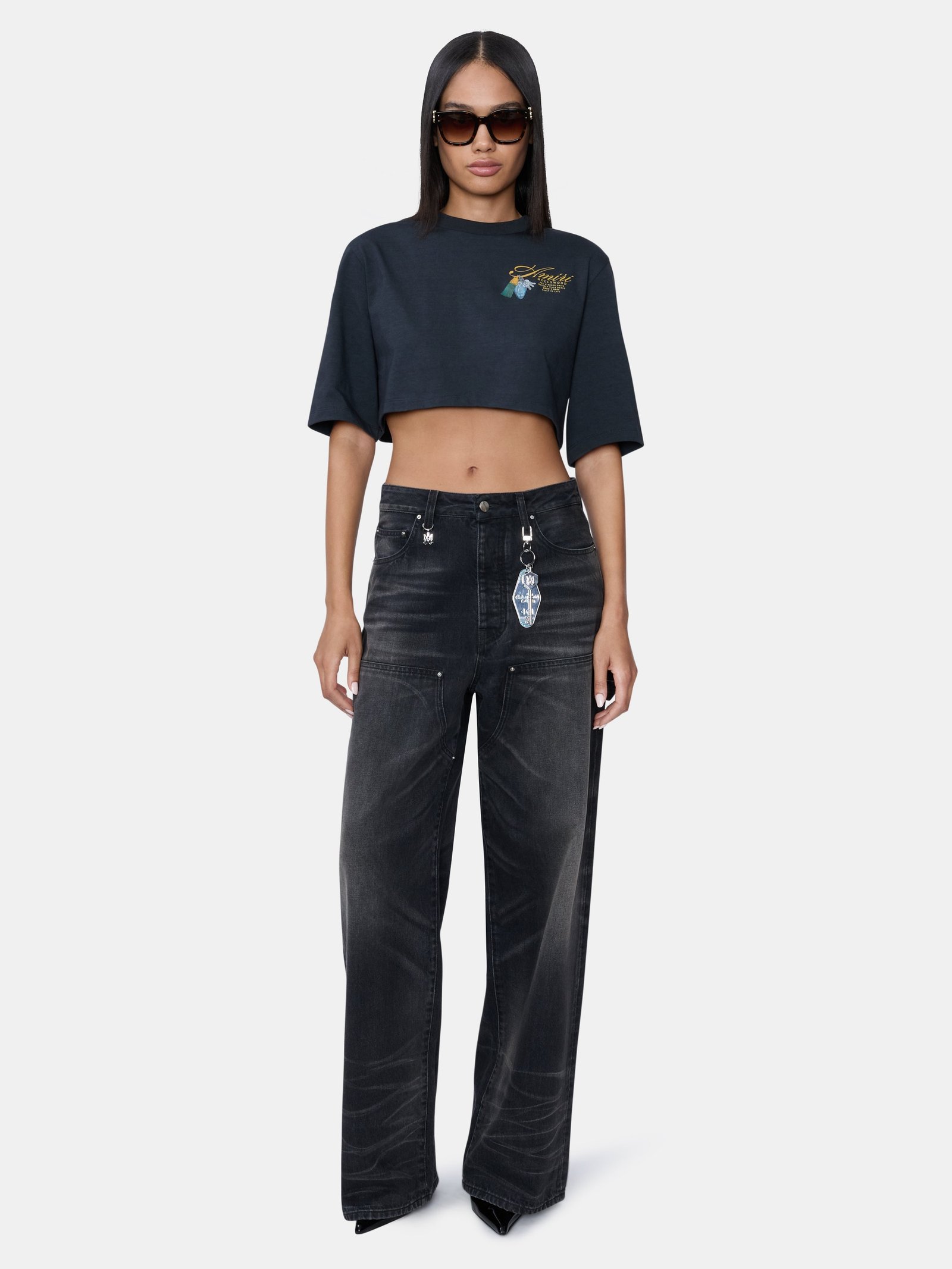 WOMEN - WOMEN'S CHATEAU KEYS CROPPED TEE - Black - Image 2