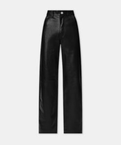 WOMEN - WOMEN'S LEATHER WIDE STRAIGHT - Black