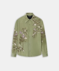 SUEDE SPARROW LONG SLEEVE SHIRT - Green Tea