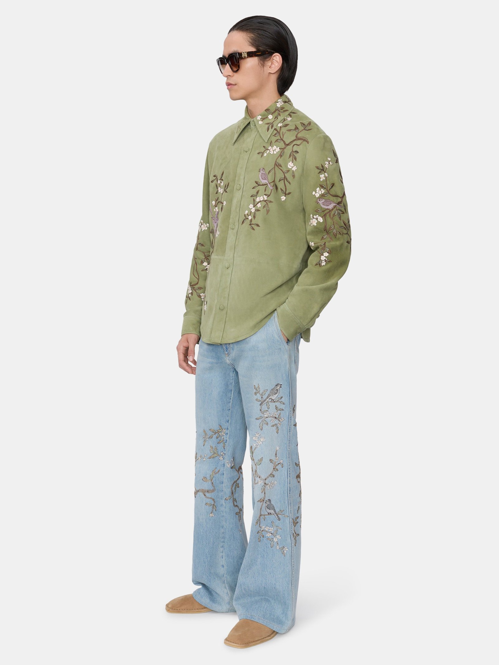 SUEDE SPARROW LONG SLEEVE SHIRT - Green Tea - Image 3