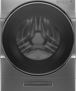 Whirlpool – 4.5 Cu. Ft. High Efficiency Stackable Front Load Washer with Steam and Load & Go XL Dispenser – Chrome shadow
