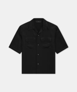 MA QUAD JACQUARD CAMP SHIRT - Black