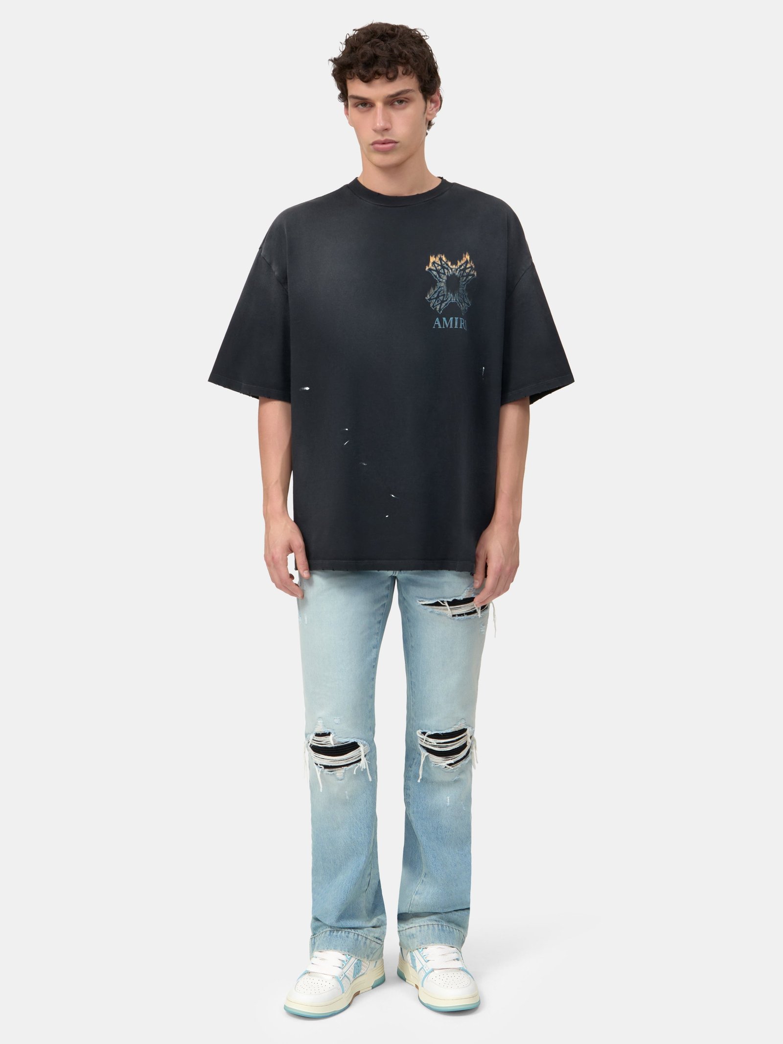 MA QUAD FLAMES OVERSIZED TEE - Black - Image 2