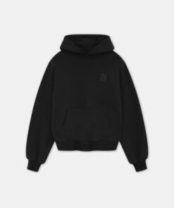 MA EMBROIDERED OVERSIZED HOODIE - BLACK