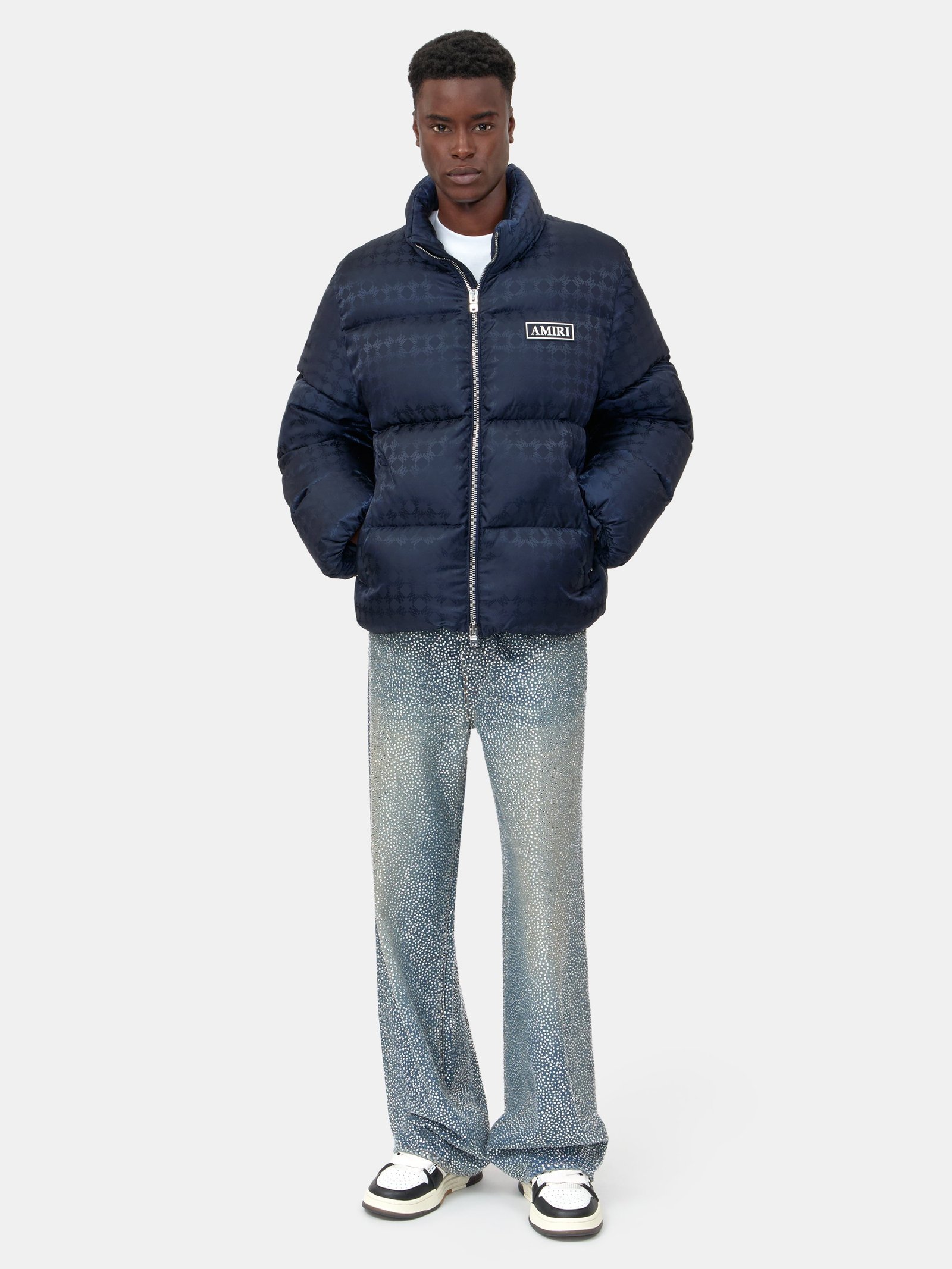 MA QUAD JACQUARD DOWN JACKET - Midnight Blue - Image 2