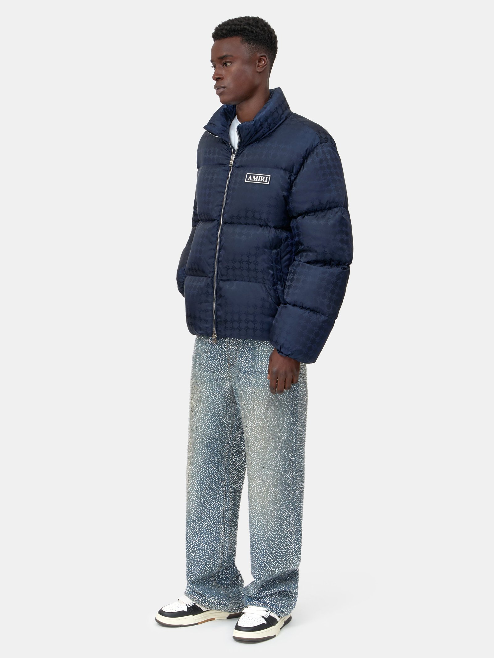 MA QUAD JACQUARD DOWN JACKET - Midnight Blue - Image 3