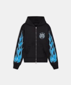 MA FLAMES ZIP HOODIE - Black
