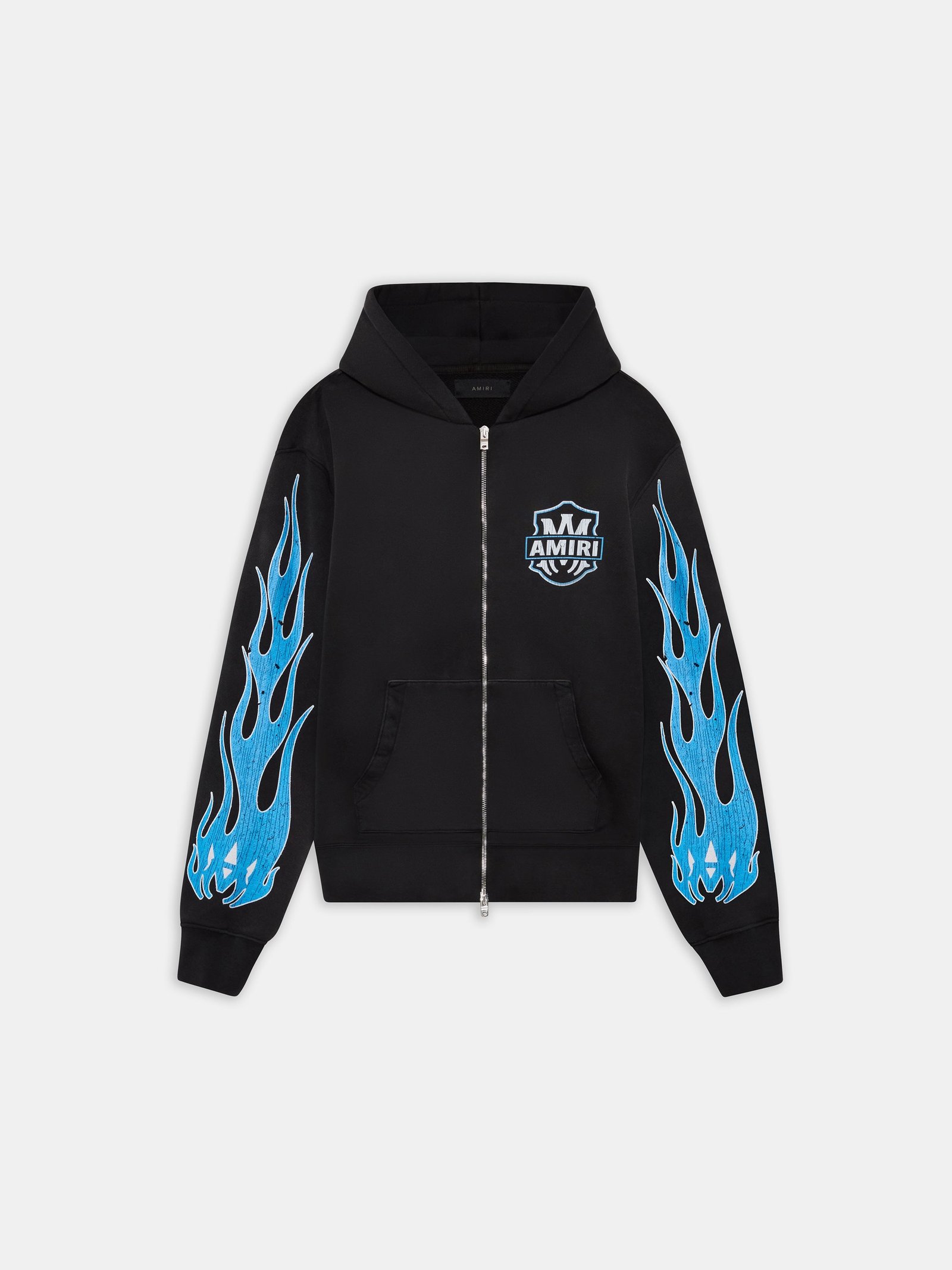 MA FLAMES ZIP HOODIE - Black