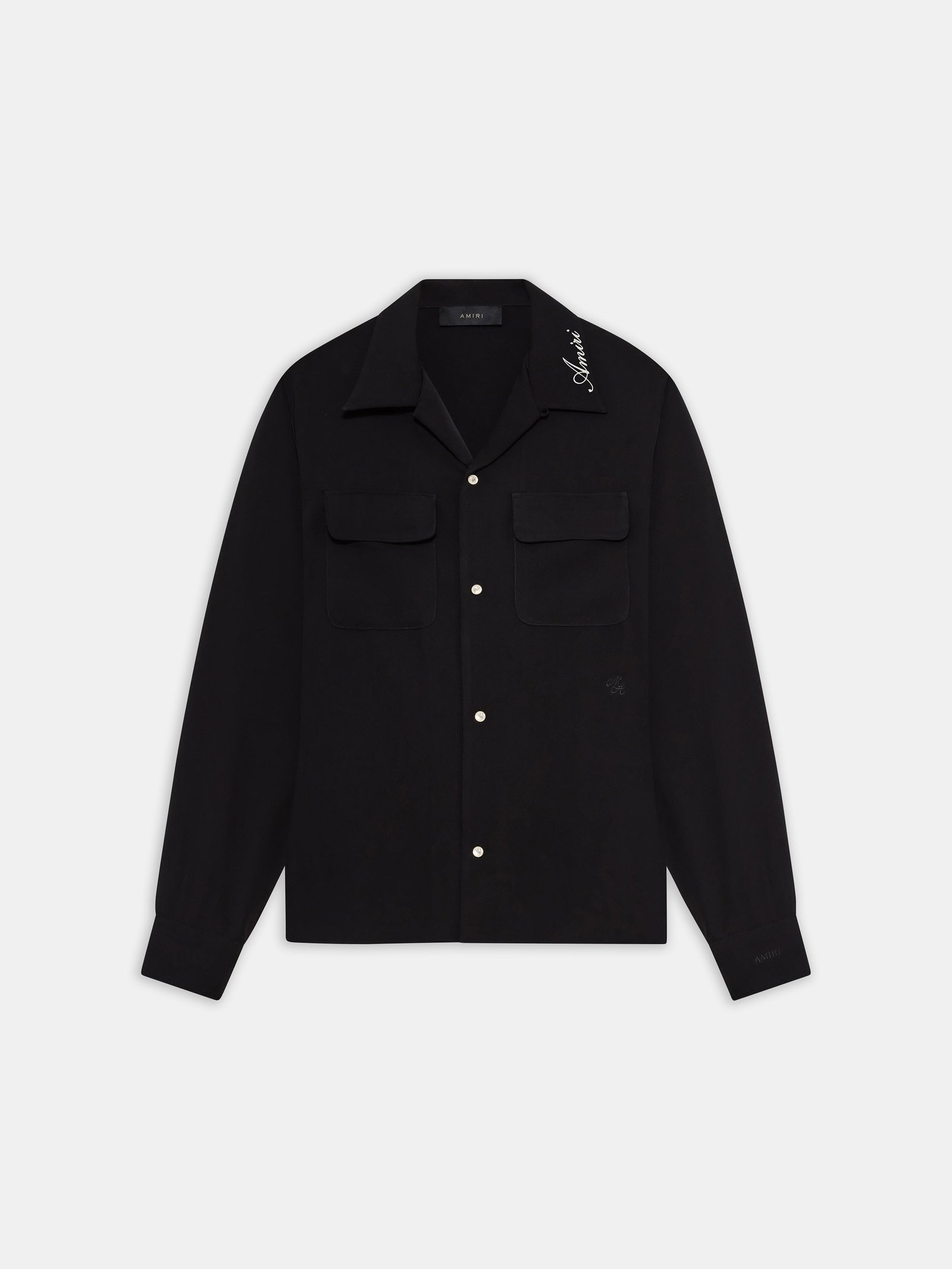 ROUND POCKET DRESS SHIRT - Black