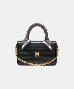 WOMEN - WOMEN'S CROC EMBOSSED LONG MA BAG - BLACK