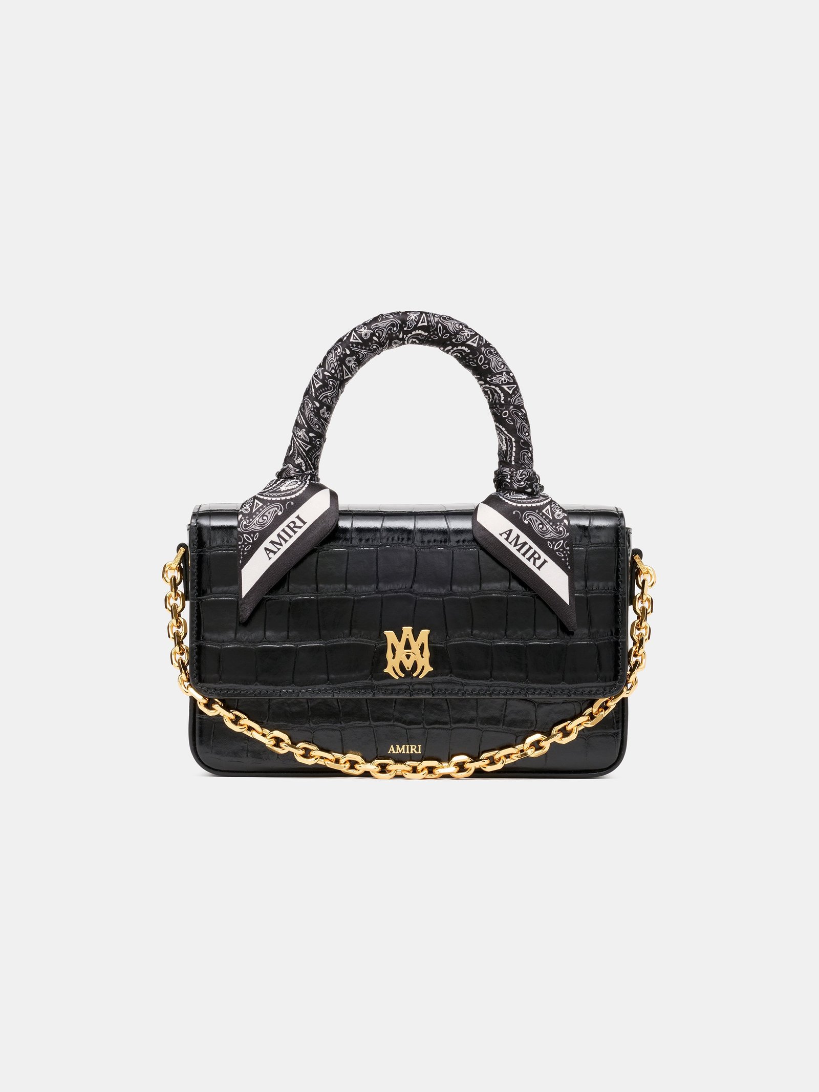 WOMEN - WOMEN'S CROC EMBOSSED LONG MA BAG - BLACK