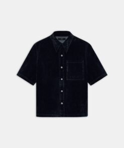 VELVET CAMP SHIRT - BLACK