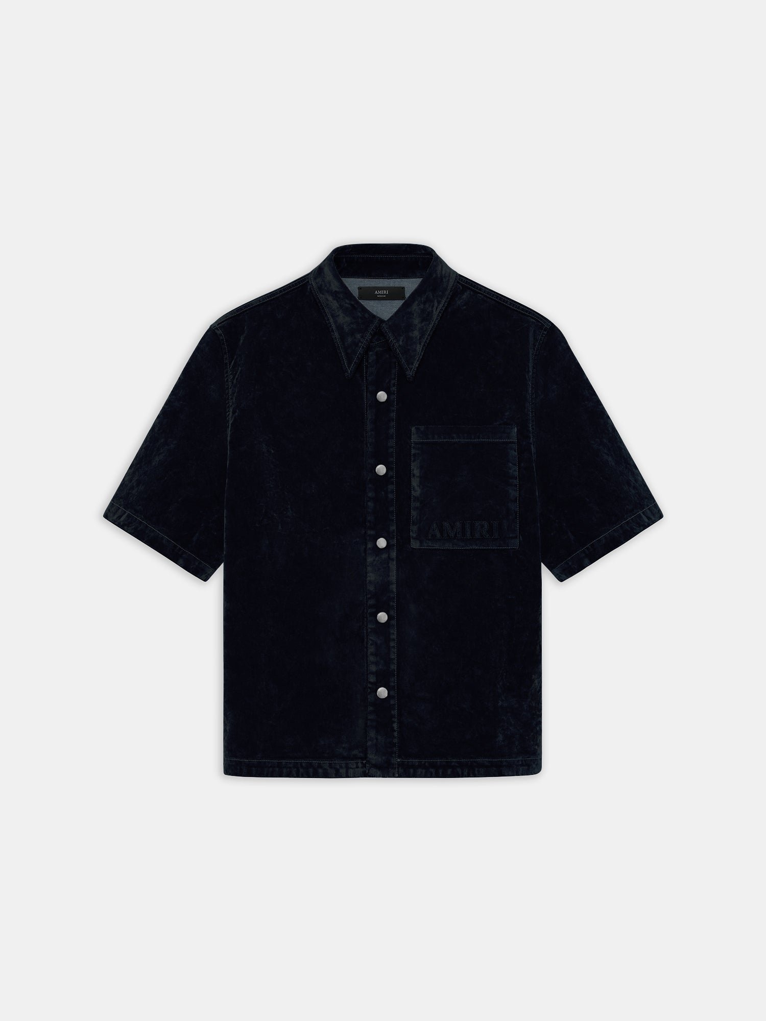 VELVET CAMP SHIRT - BLACK