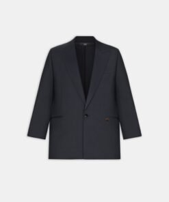 SINGLE-BREASTED TUXEDO JACKET - BLACK