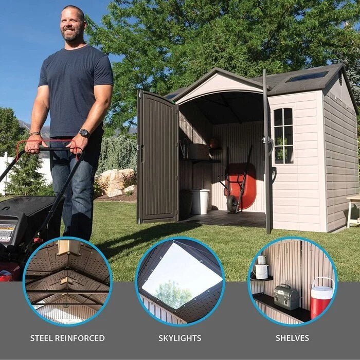 Side 10 ft. W x 8 ft. D Plastic Storage Shed - Image 11