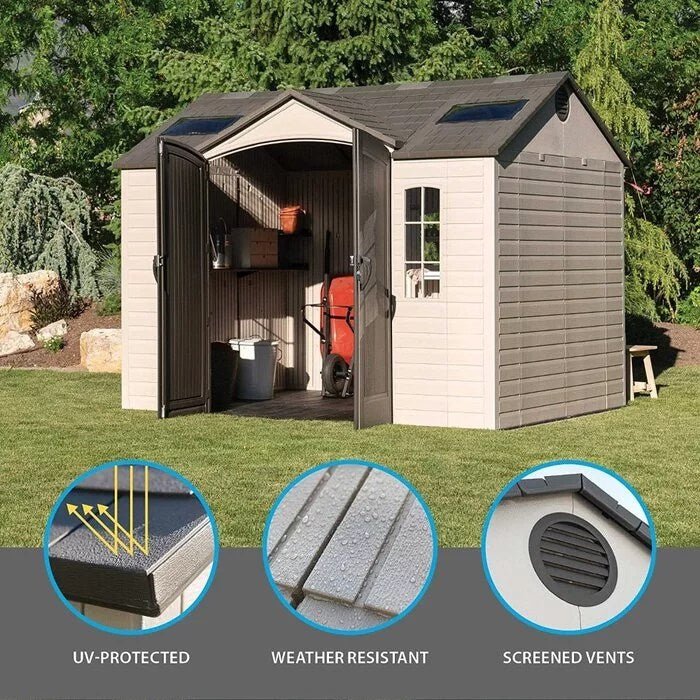 Side 10 ft. W x 8 ft. D Plastic Storage Shed - Image 14
