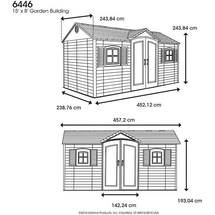 Side Entry 15 ft. W x 8 ft. D Plastic Storage Shed - Image 3