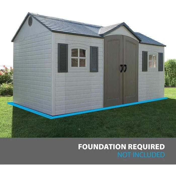 Side Entry 15 ft. W x 8 ft. D Plastic Storage Shed - Image 2