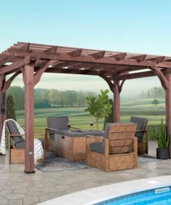 Somerville 14x10 pergola – walnut stain