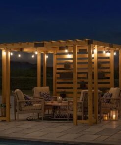 SummerCove 10.5 ft. x 10 ft. Cedar Wood Pergola with Adjustable Hanging Planters