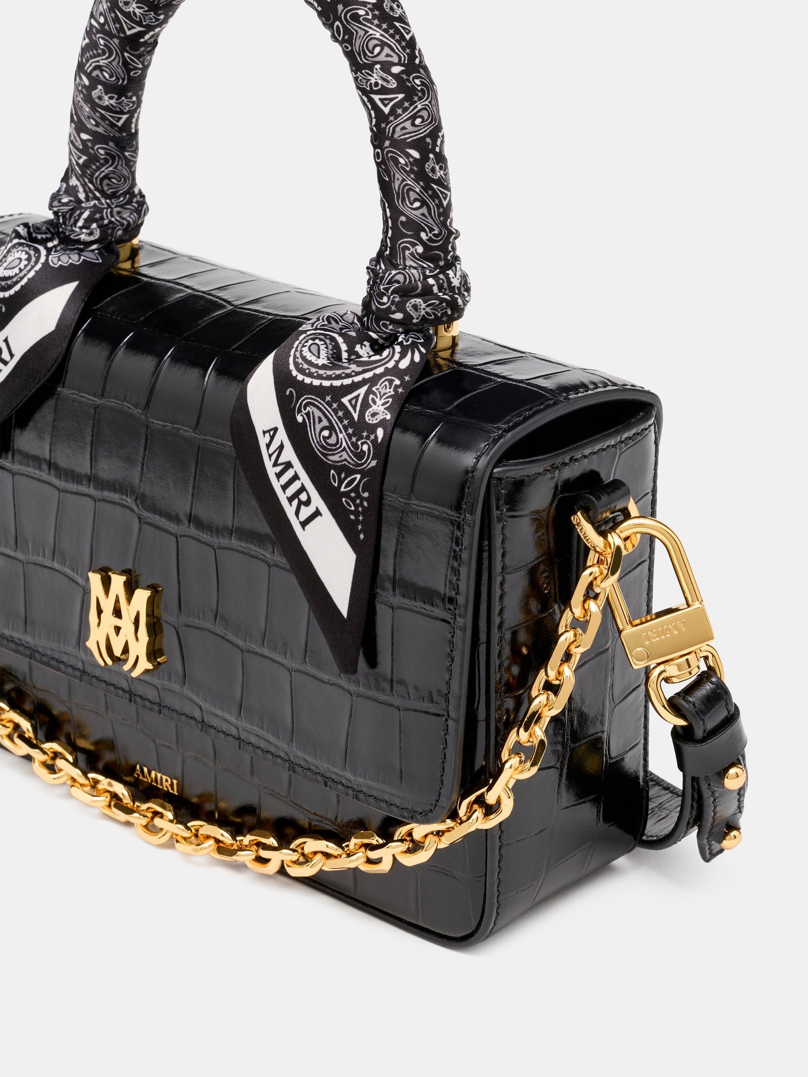 WOMEN - WOMEN'S CROC EMBOSSED LONG MA BAG - BLACK - Image 4