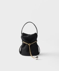 Prada Petit Sac Noir Mini Re-nylon And Nappa Leather Bucket Bag