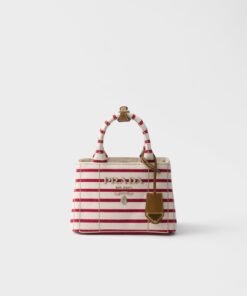 Prada Jardinière Striped Cotton Canvas Mini-bag
