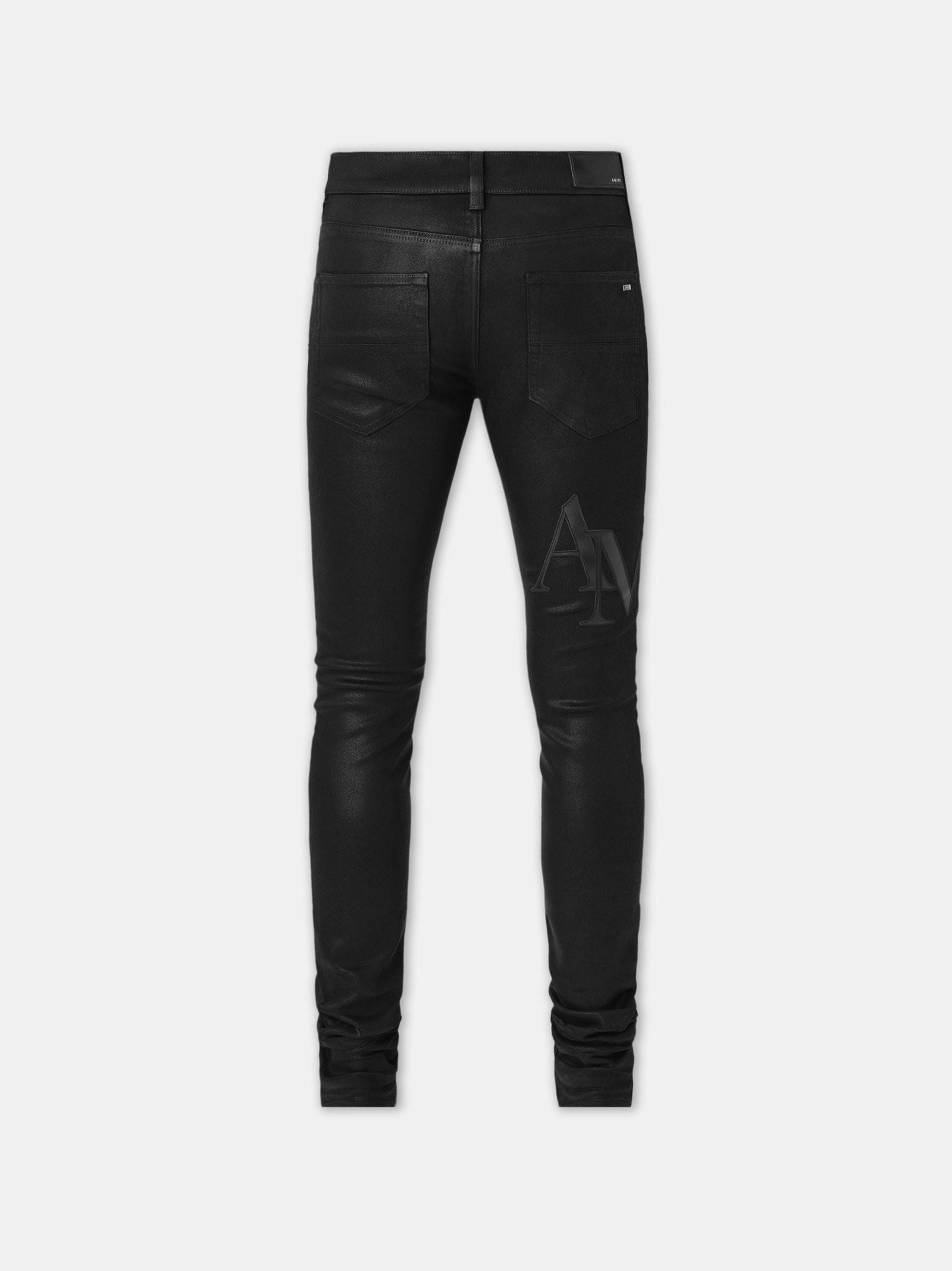 WAXED STAGGERED LOGO SKINNY JEAN - Black Wax - Image 3